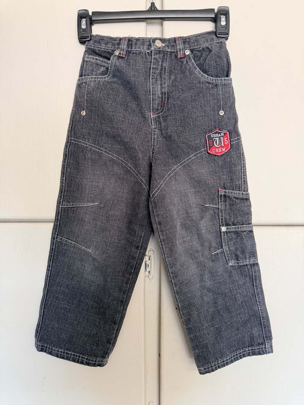 Rugged Gear Urban Crew Black Denim Cargo Jeans Size 5